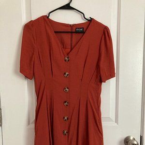 vintage style button down midi dress